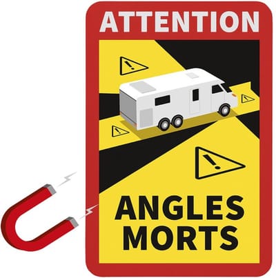 ProPlus Magneetsticker - Dode Hoek Waarschuwing - 17 x 25 cm - Verplicht in Frankrijk - UV en Weersbestendig