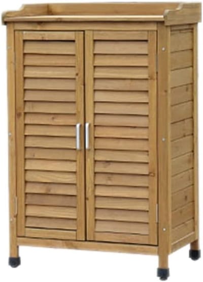 Tuin Opbergkast - Houten Kast - Buiten Opbergen - Waterdicht & Vorstbestendig - 64.5x38.6x101cm - Houtkleur