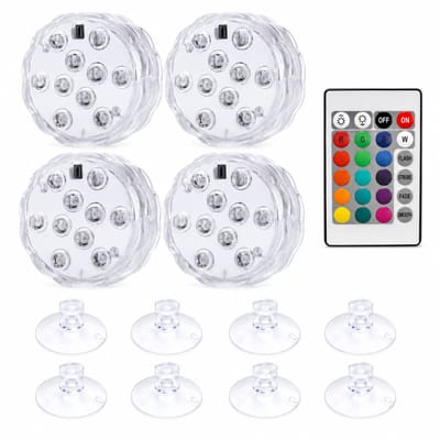 Home & Marker - LED Verlichting - Zwembad Verlichting - Onderwater Verlichting - Gekleurde Lampen - LED Lampen - 4 Stuks - 8 Zuignappen - SHEINAQUACUPS