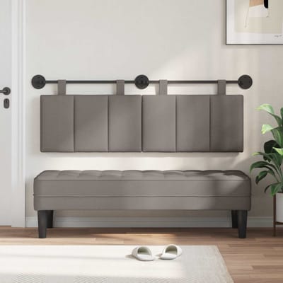 vidaXL - Hangend - hoofdbord - Taupe - Fluweel