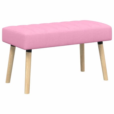vidaXL - Kanaalgeplooide - Bank - Roze - 80 - x - 40 - x - 46 - cm - Stof