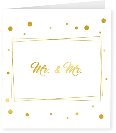 Gold white cards - Mr & Mr