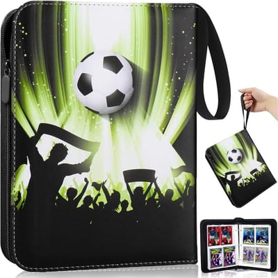 Verzamelalbum voor 400 kaarten met 4 vakken en 50 pagina's, ideaal voor voetbalkaarten en andere verzamelobjecten, dubbelzijdige bescherming