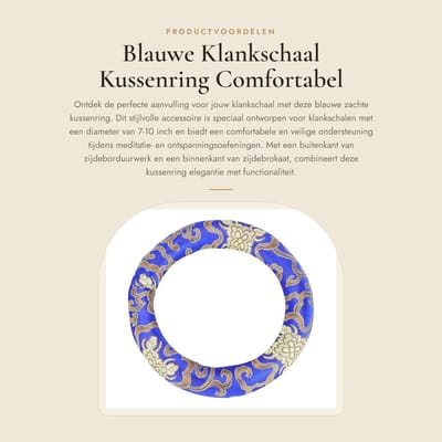 Dailygoods- Klankschaal Kussenring - Zacht/Comfortabel - Zijde/Boorduurwerk - Geschikt voor 7-10 inch - Elegant Ontwerp - Lichtgewicht 30g - Klankschaalkussen