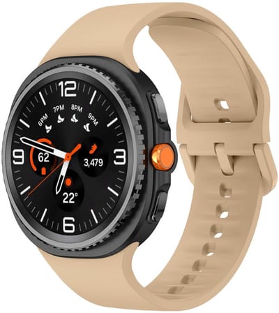 Siliconen bandje - geschikt voor Samsung Galaxy Watch 8 (40mm) / Galaxy Watch 8 (44mm) / Galaxy Watch 8 Classic - gespsluiting - beige