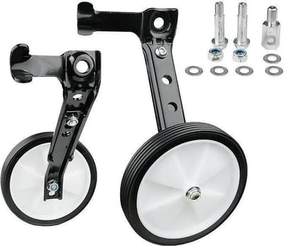 Universele zijwieltjes Geschikt voor kinderfietsen, fietsstabilisatoren Geschikt voor fietsen van 16/18/20/22 inch, stevig, duurzaam en eenvoudig te installeren.