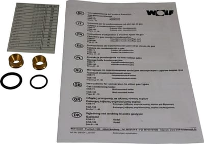 Wolf Omstelset aardgas E/H - LL voor CGB-75/100, 8610471