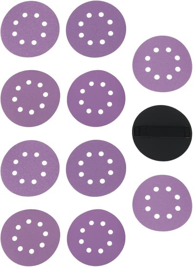 Dailygoods- Schuurschijven 125 mm - 10 Stuks - 8 Gaten - Draagbaar Schuimkussen - Korrel 60/80/120/240/320 - Flexibel Ontwerp - Slijpschijven