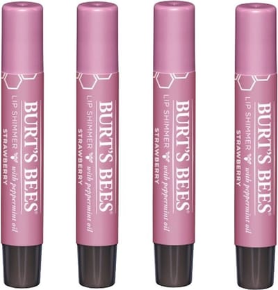 BURT'S BEES - Lip Shimmer Strawberry - 4 Pak - Voordeelverpakking