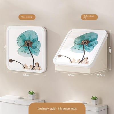 Badkamer Waterdicht Geperforeerd Muurschildering Opbergdoos Badkamer Muur Hangend Opvouwbaar Opbergkast Opbergrek white
