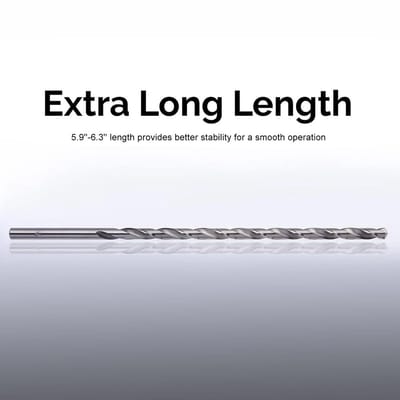 Dailygoods - Set van 5 Extra Lange Spiraalboren voor Diverse Materialen