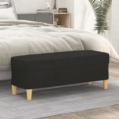 vidaXL - Bankje - 100x35x41 - cm - stof - zwart