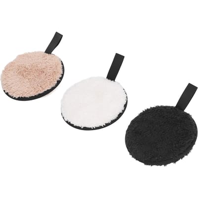 Make-up Remover Puff 3 Kleuren Zuivert Huidporiën Reiniging Exfoliëring Zachte Pluche Gezichtsreinigingspuf beige