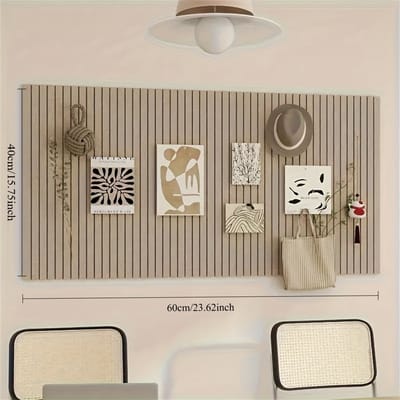 Decoratief Prikbord - 60x40cm - Viltwandpaneel - Fotobord Voor School, Huis, Keuken, Kantoormuren - Kinderkamer Knutselbord - Donker Camel