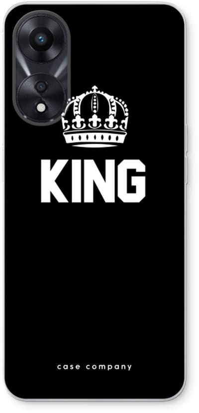 Case Company® - Hoesje geschikt voor Oppo A78 5G hoesje - King zwart - Soft Cover Telefoonhoesje - Bescherming aan alle Kanten en Schermrand