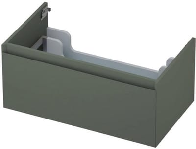 INK - Onderkast 1 Lade Greeploos Gelakt 45gr - 800x450x350 Mm - Mat Beton Groen