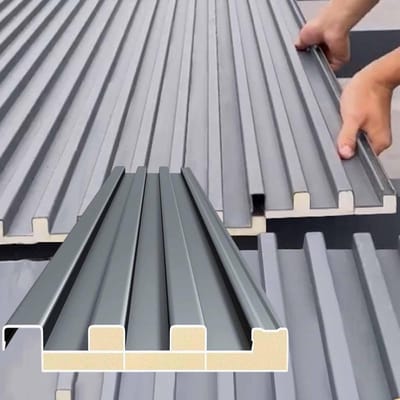 Metalen dakpanelen - Golfplaten - Buitenopslag afdekken - Hoge draagkracht - 10 stuks - Grijs