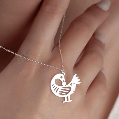Afrikaanse Sankofa Vogel Hanger Ketting Voor Vrouwen Roestvrij Staal Adinkra Symbool Sieraden Accessoires brown