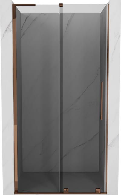 Mexen Velar L schuifdouchedeur 90 , grafiet, roze goud - 871-090-003-41-60
