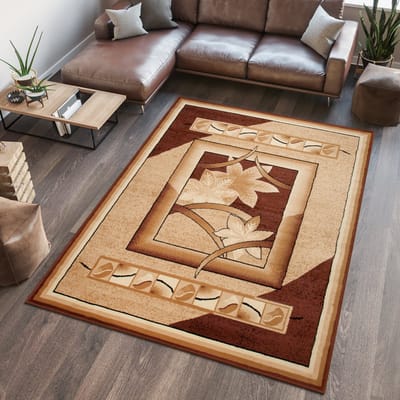 Tapiso Atlas PP Vloerkleed Beige Gebloemd Woonkamer Tapijt Maat- 120x170