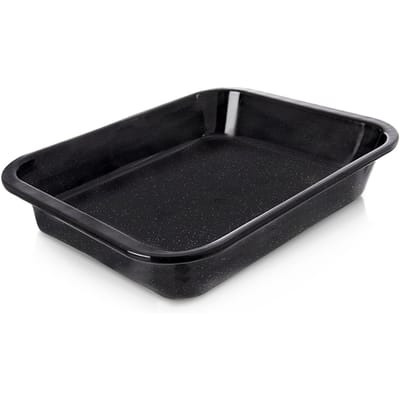 Geëmailleerde diepe bakplaat rechthoekig 36 x 28 x 6 cm
