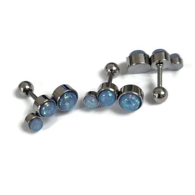 Aramat Jewels | Piercings | Blauw Opaal Helix Piercing | | | |14mm | Staal | Volwassenen | Verkleurd niet
