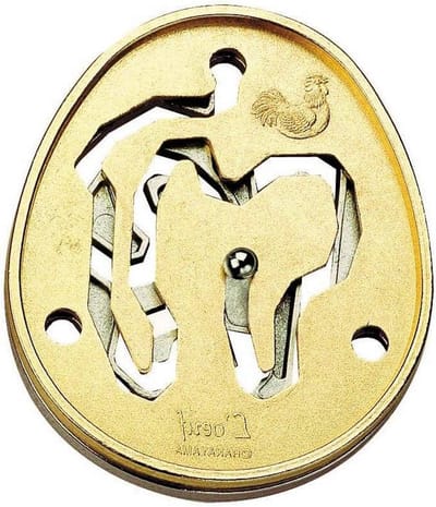 Metal Puzzel - Hersenkraker - Mentale Uitdaging - Niveau 4 Moeilijkheid - Ei Vorm - Metaal