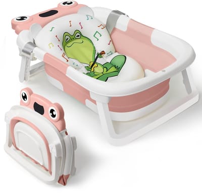 Dailygoods- Babybad opvouwbaar - Draagbaar peuterbad - Antislip - Zacht kussen - Ruimtebesparend - Hoogwaardige materialen - Babybadje