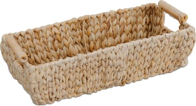 Opbergmand waterhyacint - handgrepen - 13,5x43x19 cm - badkamer
