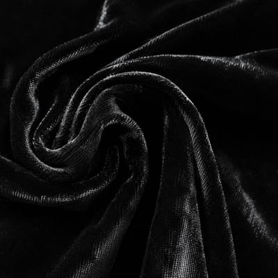 Velour de Panne Uni – Zwart – Glimmend & Zacht – 165 g/m² – 147 cm Breed – Per Meter