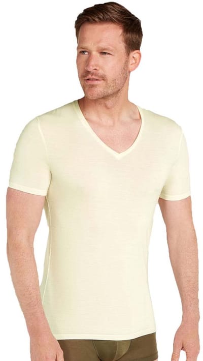 Icebreaker Merino 150 Anatomica V Korte Mouwen Basislaag Geel XS Man