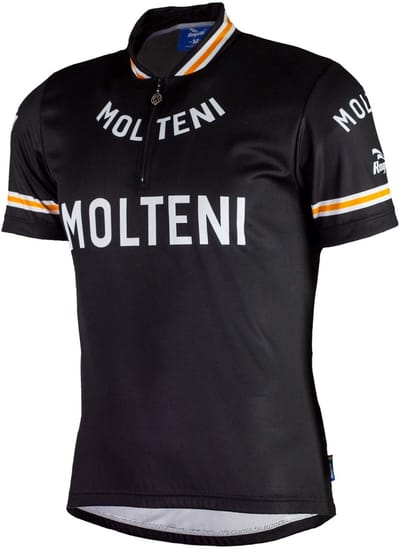 Rogelli Molteni Heren Fietsshirt - Korte Mouw - Lange Rits - Zwart