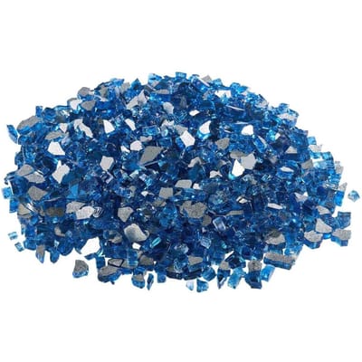 10 LBS Vuurglas 1/2-Inch Haardglasstenen voor Vuurkorf Pacific Blauw