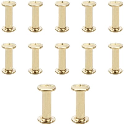12 Stuks Chicago Screws voor Leer, M5 x 20mm Metaal Rivets, Bevestigingsschroeven voor Portemonnee en Decoratie