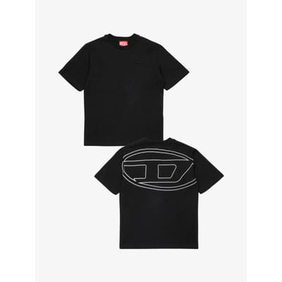 Diesel Jongens t-shirt tboggymegovald oversized zwart