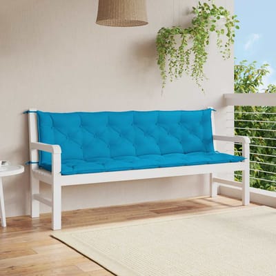 vidaXL - Tuinbankkussen - 200x(50+50)x7 - cm - oxford - stof - lichtblauw