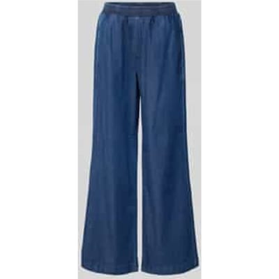 Wide leg stoffen broek in jeanslook