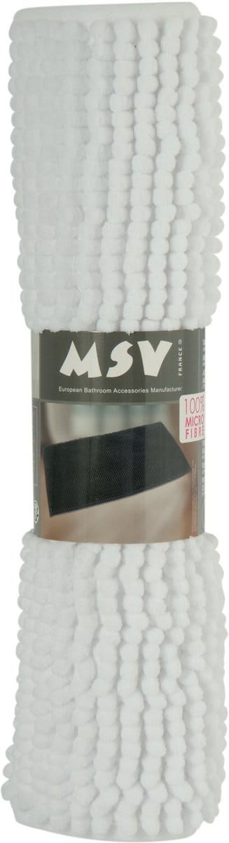 MSV Badmat - CHENILLE - Badkamermat - Microvezel - Wit