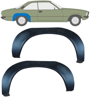 Reparatiepaneel achterspatbord voor Opel Rekord D 1972-1977 / Links + Rechts