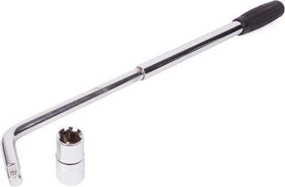 Benson Telescopische wielmoersleutel - uitschuifbare hefboom - chroom-vanadium - 17 en 19 mm