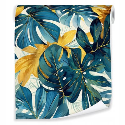 WALLARENA - Behang - Breedte 50 cm - Tropische groene bladeren - Geschikt voor slaapkamer en salon - 10m