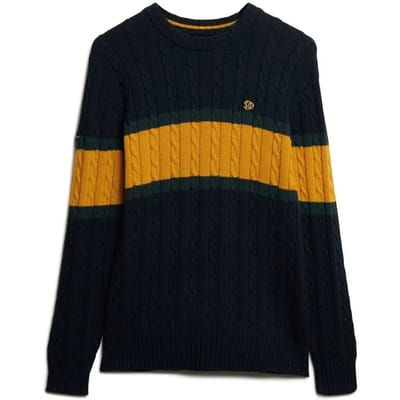 Superdry - Cotton Stripe Cable Trui - Heren - Sweaters