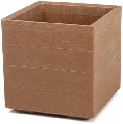 GreenHome Natura - Plantenbak - Grote maat - Houtlook design - Duurzaam en stevig - 40x40 cm