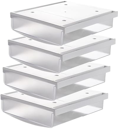 Unyqoos® Set van vier zelfklevende onderbureau-opbergladen voor extra ruimte