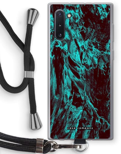 Case Company® - Hoesje met koord geschikt voor Samsung Galaxy Note 10 hoesje met Koord - Ice Age - Telefoonhoesje met Zwart Koord - Bescherming aan alle Kanten en Over de Schermrand