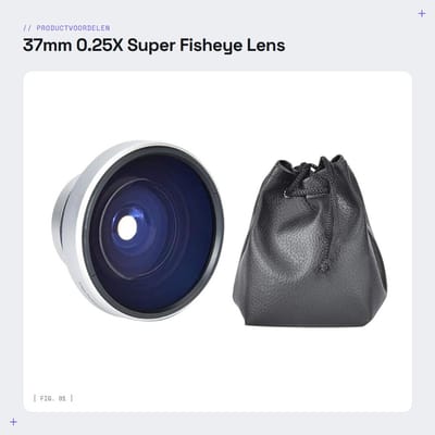 Dailygoods- Groothoeklens 37mm 0.25X - Super Fisheye Lens - Aluminiumlegering - Optisch Glas - Lichtgewicht - Macro Lens 12,5x vergroting - Camera Lens