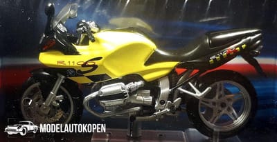 BMW R1100S (Geel) (12 cm) 1/24 Atlas - Modelmotor - Schaalmodel - Model motor - Miniatuurmotor - Miniatuur motor