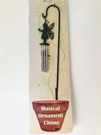 Nature's Melody windgong fee hangend op tuin prikker.9x46c0.5cm. Metalen Tuinsteker. tuindecoratie. Tuinsteker windgong met uil. U krijgt nog een windgong 7x17x2cm van sleepy hollow  gratis bij.