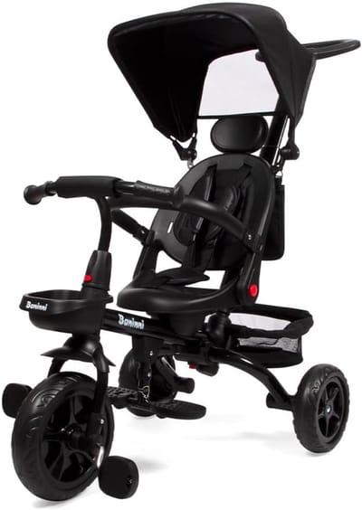 Driewieler met duwstang - Kinderdriewieler - Buiten spelen - 360 graden draaibare zitting - 53 x 82 x 97 cm