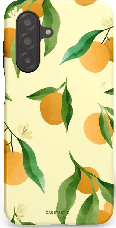 Casetastic Hoesje Geschikt voor Samsung A26 - Stijlvolle Beschermende Duo-layer Case - Bladrijke Sinaasappel